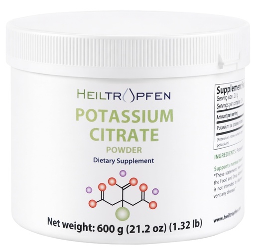 [BRSRGBQ7AQCWAC3X] Potassium Citrate Powder 600g | 100% Pure Powder | Unflavored | Single Ingredient | Capsule-Free | Dietary Supplement