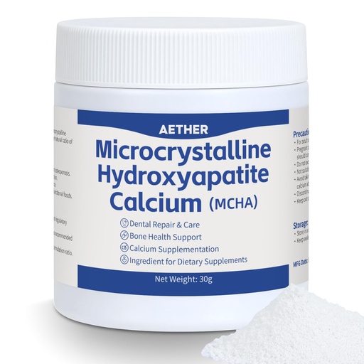 [BRSRGYA2O4OQE2A7] Microcrystalline Hydroxyapatite (MCHA) Powder, Non-Nano Natural Calcium Phosphate, Bovine-Derived Raw Ingredient, Fine Powder for Formulation & DIY Use, 1.06 oz (30g)