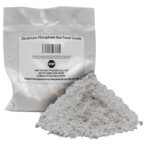 [BRSREZYRDMIGAH37] Dicalcium Phosphate 8oz Food Grade - Phosphorus Supplements for Food - Great Flowing and Anti-Caking Agent