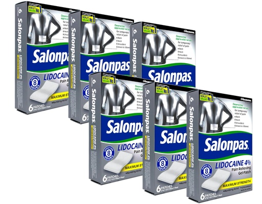 [BRSWGZTQOIORA23D] Salonpas LIDOCAINE Special 6 Pack Pain Relieving Maximum Strength Gel Patch!