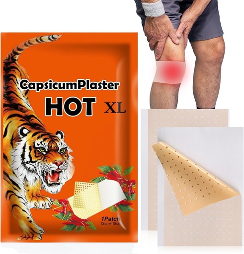 [BRSREGQZCF6BGF3Z] Tiger Patches - 50 Count Capsaicin Patch - Max Strength Chinese Tiger Back Heat Patches for Knee, Neck, Shoulder & Joint