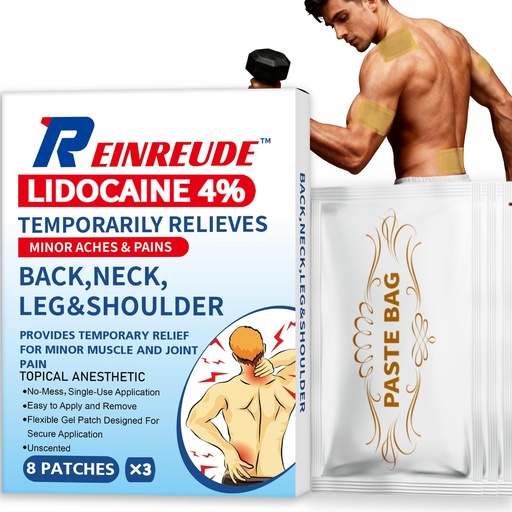[BRSREEI2OUDR63Q3] 4% Lidocaine Patches Maximum Strength Lidocaine Pain Patches 24 Counts OTC Pain Relief Patch for Back Knee Neck Ache Joint Muscle Soreness Topical Analgesic