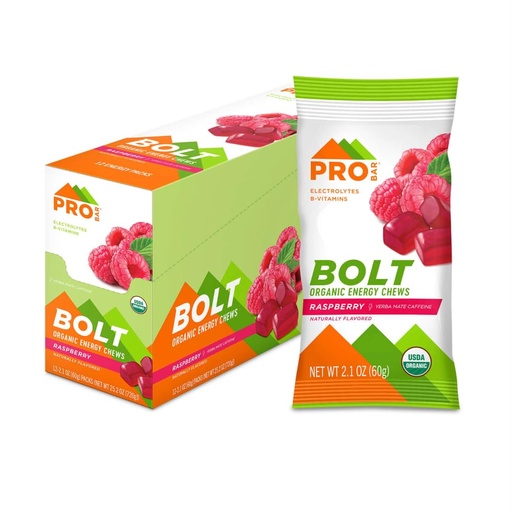 [BRSWIEDQOQEGEYLU] PROBAR - BOLT Organic Energy Chews, Raspberry, Non-GMO, Gluten-Free, USDA Certified Organic, Healthy, Natural Energy, Fast Fuel Gummies with Vitamins B & C (12 Count)