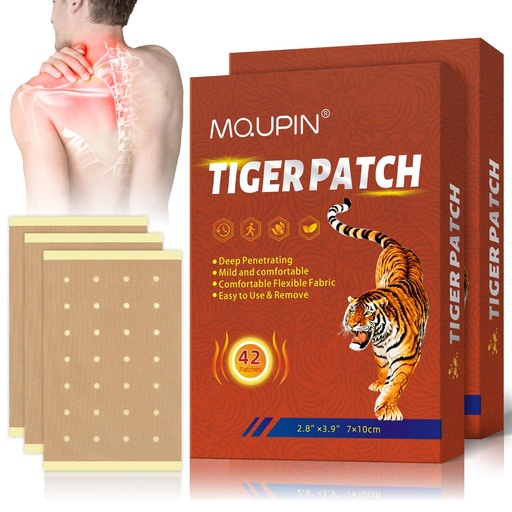 [BRSREEILDICBMYLU] 84PCS Tiger Patch, Chinese Tiger Back Heat Patches Ultra Strength for Muscle Joint of Knee Shoulder and Neck