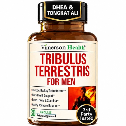 [BRSRAHYCDF6GO2TK] Testosterone Supplement & Tribulus Terrestris For Men with DHEA 100mg, Magnesium, Zinc, Tongkat Ali & Rhodiola Rosea – Muscle Builder, Libido Support & B6 Vitamins for Men – 1 Capsule a Day, 30 Count