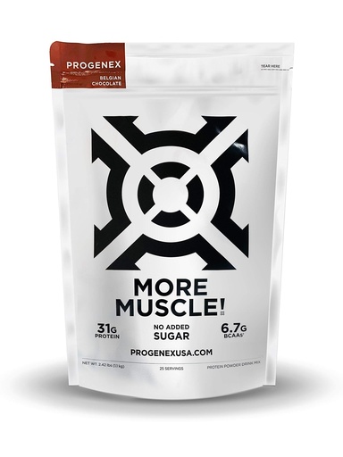 [BRSWYFD3C57Q4AYV] Progenex® More Muscle | No Added Sugar, Hydrolyzed Whey Protein Isolate Powder | Natural Lean Muscle Gainer. Best Tasting Low Carb Protein Shake for Women & Men. 25 Servings (Belgian Chocolate)