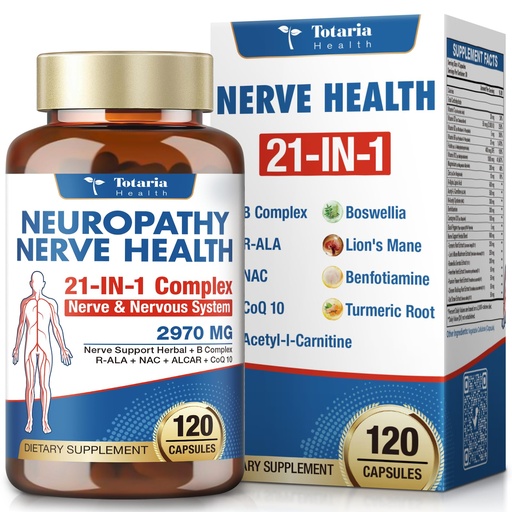 [BRSRGBD2BAGRY33H] Totaria Alpha Lipoic Acid Neuropathy Supplement - Nerve Health, R Alpha Lipoic Acid 600mg, ALA Supplement Healthy Nerve Function Metabolism and Cell Energy, Non-GMO, Gluten Free, Vegan Safe