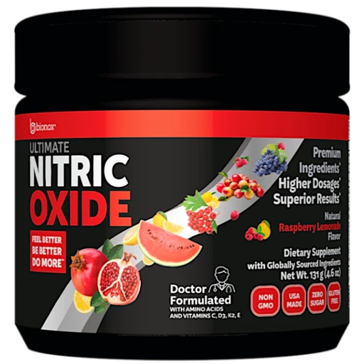 [BRSRYYYNC4JQEE3J] Bionox Ultimate Nitric Oxide, Premium Stamina & Performance Formula*, with AstraGin® Ginseng, Raspberry Lemonade, 4.6 Ounces