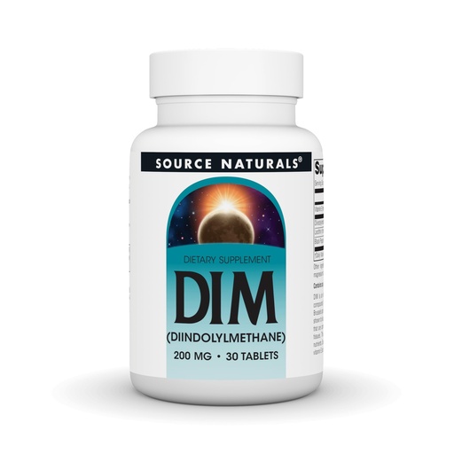 [BRSWICYPOF4GAH3I] Source Naturals DIM, Diindolylmethane 200mg with BioPerine, Vitamin E & More - 30 Tablets