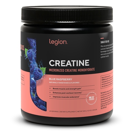 [BRSREYYZO4NG2FLH] LEGION Micronized Creatine Monohydrate Supplement - Clean Creatine Powder for Muscle Gain & Post Workout Recovery - Micronized Creatine Supplement for Maximum Absorption (60 Servings, Blue Raspberry)