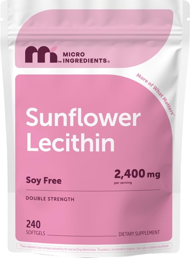 [BRSREBIDOEGR6HIU] Micro Ingredients Sunflower Lecithin 2,400mg, 240 Softgels | Natural Sunflower Seed Oil Source with Phosphatidylcholine | Soy Free Lecithin Supplement | Non-GMO, No Gluten