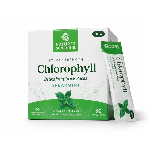 [BRSROHDRPMCBA3TZ] Nature's Sunshine Chlorophyll Stick Packs: Supercharge Your Detox and Boost Gut Health in Convenient, Delicious Stick Packs (Spearmint)