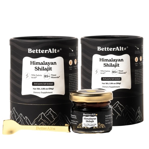 [BRSROHYNAAMGOCQ3] Better Alt Pure Himalayan Shilajit Resin Pack of 2 High Potency Gold Grade 150 Servings for Energy Boost & Immune Support, 85+ Trace Minerals, 75%+ Fulvic Acid, with Lab Test Report,400 mg