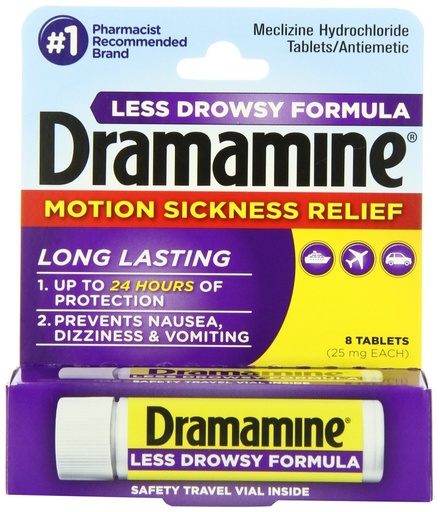 [BRSWIHYOCV5GA23A] Dramamine Less Drwsy Tab Size 8 Ct Dramamine Less Drwsy Tab New 8