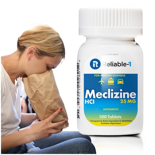 [BRSWKFAHON5BOFTO] Reliable-1 Laboratories Meclizine HCL 25mg 100 Tablets (1 Bottle)