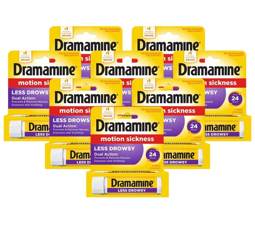 [BRSWIZD3OMNBO3LE] Dramamine Less Drowsy Formula, 8 Tablets (Pack of 8)