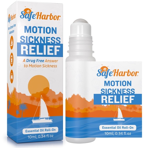 [BRSRAZY3BEHGC33H] SafeHarbor Motion Sickness Relief Roll-On | Anti Nausea Essential Oil for Sea Sickness, Dizzy & Carsick Relief in Children and Adults, Your Cruise Ship Essential | 100% Natural, Drug Free (10 ml)
