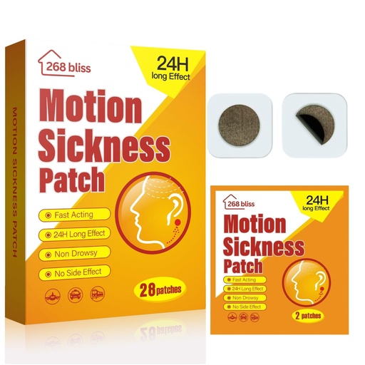 [BRSRAHYNOAIQOADV] Motion Sickness Patches for Cruise,Car,Bus,Ships,Airplane,Park Rides - Non-Drowsy - Travel Essentials for Adults and Kids (28 Count (Pack of 1))