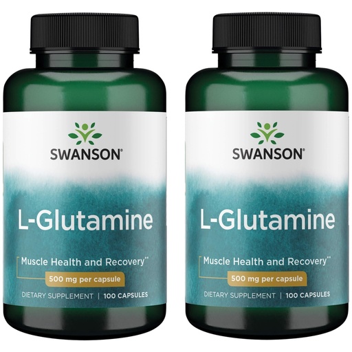 [BRSWGFD3B4IW22D7] Swanson Amino Acid L-Glutamine 500 Milligrams 100 Capsules (2 Pack)