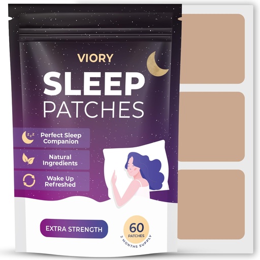 [BRSRAZ35O4ARSE3G] VIORY Sleep Patches for Adults Extra Strength | Easy-to-Apply Sleep Patch with Melatonin & Valerian | Relax & Wake Up Refreshed | Long-Lasting Night Comfort for Men & Women | 60 Patches