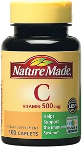 [BRSWKHQ5BMMWKHLE] Nature Made Vitamin C 500 mg Caplets, for Immune Support, Gluten Free 100 Count (Pack of 3)