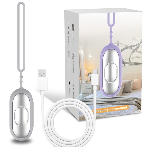[BRSRGALQCEIR433G] Handheld Sleep Aid Device- Sleep Anxiety Device for Relieving Anxiety and Stress, Improves Slumber for Adults and Students, 5 Adjustable Levels, USB Rechargeable, Easy to Carry（Orange & Blue） (silver)