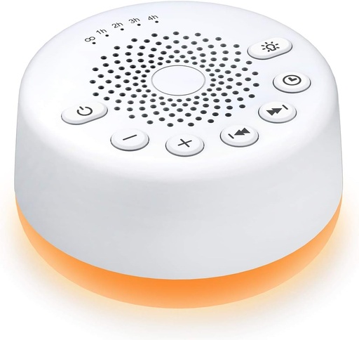 [BRSWYZIKCMFAEEQU] Sound Machine Easysleep White Noise Machine with 25 Soothing Sounds and Night Lights with Memory Function 32 Levels of Volume and 5 Sleep Timer Powered by AC or USB for Sleeping Relaxation (White)