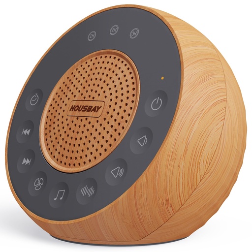 [BRSWYZD4CUMBSEIV] Housbay White Noise Machine with 31 Soothing Sounds, 5W Loud Stereo Sound, Auto-Off Timer, Adjustable Volume, Sleep Sound Machine for Baby, Kid, Adult -Wood Grain