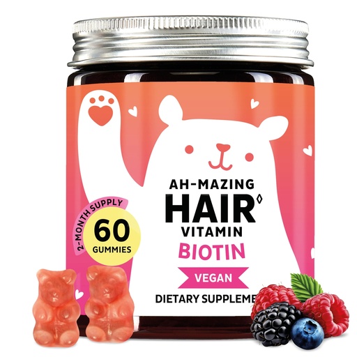 [BRSRAAIDBYMWEHLP] Biotin Gummies for Hair, Skin & Nails. 5,000 mcg High Potency Vegan Vitamins for Faster Hair Growth, Stronger Nails & Healthy Skin. with Vitamins C & E, 60 Gummies