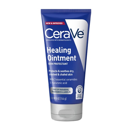 [BRSWKZAPOACBCCTK] CeraVe Healing Ointment, Hydrating Skin Protectant With Petrolatum, Hyaluronic Acid & Ceramides, Face & Body Skin Barrier Repair For Cracked, Chafed, Dry Skin, Fragrance Free & Lanolin Free, 5 Oz