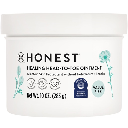 [BRSROAIRCQBR4YLL] The Honest Company Head-to-Toe Healing Ointment, Multi-Purpose Baby Balm, Hypoallergenic, Fragrance-Free, Vegan, 10 oz