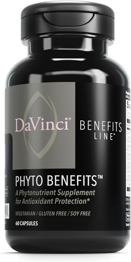[BRSWYCD4B4NWYDLB] DAVINCI Labs Phyto Benefits - Supports Heart, Brain & Immune Health, GLP-1 Production & More with Curcumin, Quercetin, Green Tea & More* - Vegetarian, Gluten-Free, Soy-Free - 60 Capsules