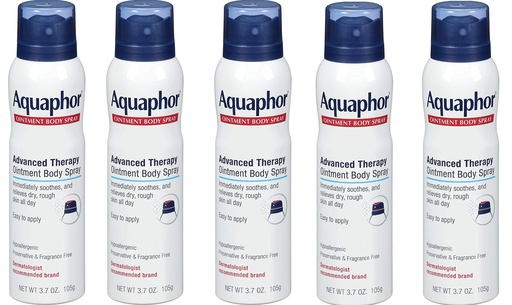 [BRSWYY34CR5RA33X] Aquaphor Ointment Body Spray - Moisturizes and Heals Dry, Rough Skin - 3.7 oz. Spray Can, 5 Pack