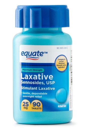 [BRSWKEY7BEBW2GTI] Equate - Maximum Strength Laxative, Sennosides Stimulant Laxative, 25 Milligram, 90 Count