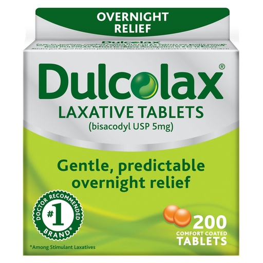 [BRSWGFI3AQHWMCA4] Dulcolax Laxative - 5 mg - 200 Comfort Coated Tablets (2 Pack)