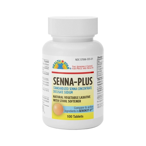 [BRSWIYY4CQOR6YDI] GeriCare Senna Plus Natural Vegetable Laxative with Stool Softener, Docusate Sodium 50mg, Sennosides 8.6mg 100 Count (Pack of 1)