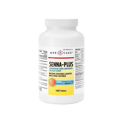 [BRSWG2Q6OIHAAG35] Healthstar Senna Plus Laxative Tablets 50 mg / 8.6 mg Strength Docusate Sodium / Sennosides (1000 Tablets)