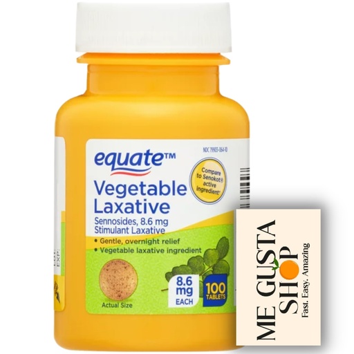 [BRSRMCYKPIJWKH3X] Equate Natural Vegetable Laxative Sennosides 100 Tablets Pack of 01 Total 100ct + me Gusta Sticker