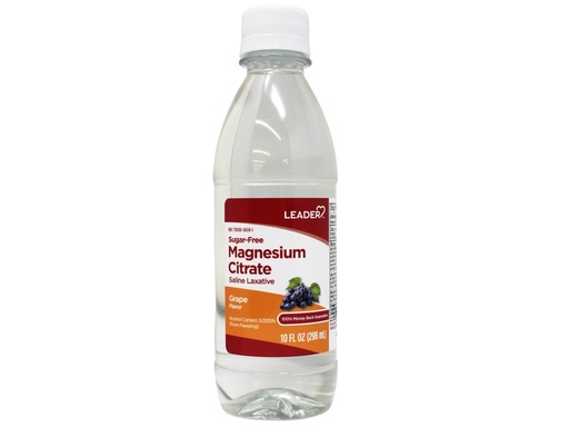 [BRSREFINCB7RA2DX] Leader Magnesium Citrate Saline Laxative, Sugar-Free, Grape Flavor, 10 FL OZ
