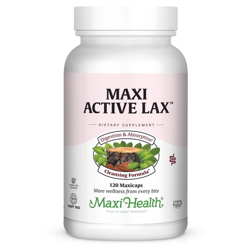 [BRSWIBYABEGGGH32] Maxi Health Active Lax – Constipation Relief for Women & Men – Natural Laxative Support Capsules for Gut Cleanse with Senna & Cascara Sagrada – Kosher for Passover – 120 Capsules