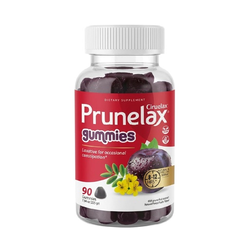 [BRSRGCDYOIIRACY7] Prunelax Ciruelax Gummies Laxative for Occasional Constipation, Senna Leaf Extract, Natural Forest Fruits Flavor, Gluten Free and Vegan, 90 Count