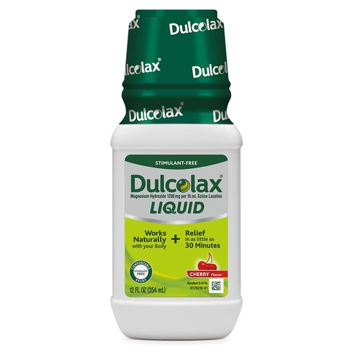 [BRSROCAYCMPBMA35] Dulcolax Soft Chews Saline Laxative Mixed Berry (30ct) 1200mg + Dulcolax Liquid Laxative, Stimulant Free, Cherry, 12 oz