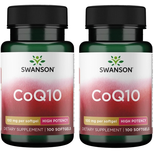 [BRSWGFAYOUFGOADZ] Swanson CoQ10 - Coenzyme Q10 Supplement - (100 Softgels, 100mg Each) (2 Pack)