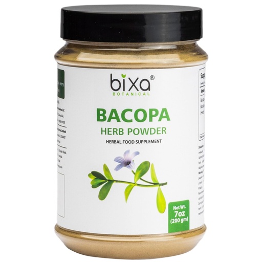 [BRSWEBLQBEAWADLU] bixa BOTANICAL Brahmi Powder | Bacopa Monnieri | Brahmi Leaves ǀ 200 Grams / 7 OZ | Ayurvedic Herbal Supplement | Gluten Free, Non-GMO, Steam Treated, Vegan, 100% Pure.