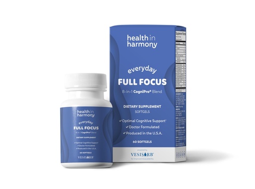 [BRSW2BAKCQIRYDLD] Everyday Full Focus Supplements - Memory Supplement for Brain Health with 8 Antioxidants for Cognitive Support, (Omega-3 DHA, Phosphatidylcholine & Phosphatidylserine) & Utilizes VESIsorb® (60 ct)