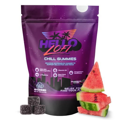 [BRSREYAOBUIQIFY4] Chill Gummies, Relaxation and Focus Supplement with L Theanine and Ashwagandha, Defense System Support with Mangosteen and Vitamin D, Gluten Free, Vegan, Watermelon Flavor, 40 Count