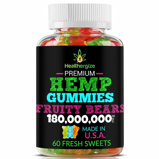 [BRSW2GA5CV6QKCLV] Hemp Gummy Bears for Calm and Peace-Fruity Flavor Natural Hemp Oil-for Chill, Sleep, Knees, Back-60 Gummies-Made in USA