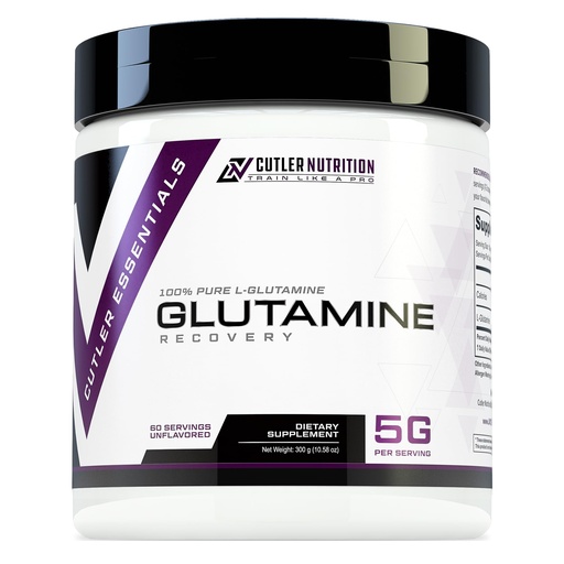 [BRSRMZ3QOB5G22D2] Cutler Essentials 100% Pure L-Glutamine for Enhanced Recovery, Lean Muscle Support and Improved Protein Synthesis | Unflavored, 60 Servings