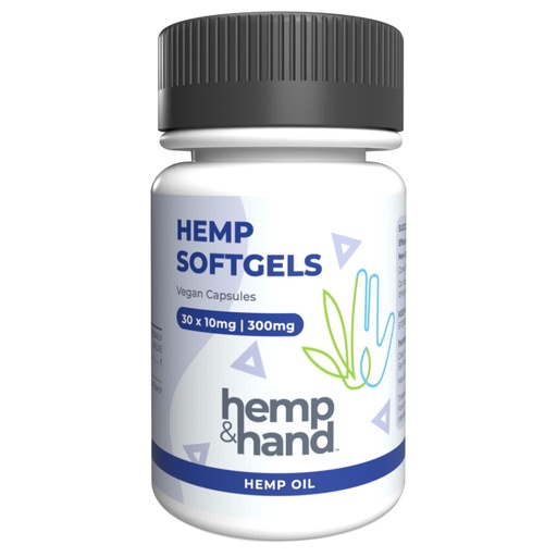 [BRSROYYEPIPWK3QZ] Hemp Softgels 300mg - Max Strength for Adults - Chill, Inflammation, Natural Pain, Restful Sleep - by Hemp and Hand (10mg Softgel)