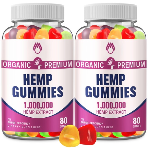 [BRSREEL7BANQY2D6] Premium Hemp Gummies High Potency for Pain Sleep Anxiety Inflammation Relief Extrat Sthenthen Edible Bear Gummy for Adults Rich in Omega 3 6 9(2-Pack)